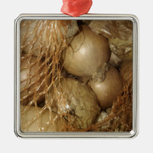Ornamento De Metal Cebolas Em Rede, Produtos Hortícolas Comidas, Cozi