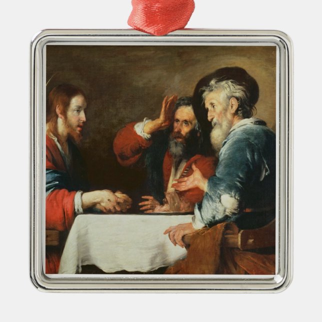 Ornamento De Metal Ceia em Emmaus (óleo em canvas) 2 (Frente)
