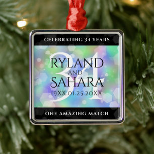 Ornamento De Metal Celebração do 34º aniversário de casamento da 