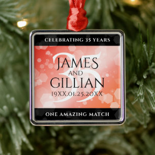 Ornamento De Metal Celebração do 35º aniversário do Casamento de 