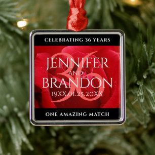 Ornamento De Metal Celebração do 36º aniversário do casamento do 
