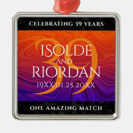 Ornamento De Metal Celebração do 39º aniversário de casamento da Agat