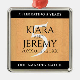 Ornamento De Metal Celebração do Aniversário de Casamento de Madeira