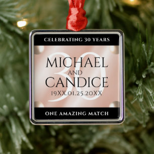 Ornamento De Metal Celebração do Aniversário de Casamento de Pearl 30