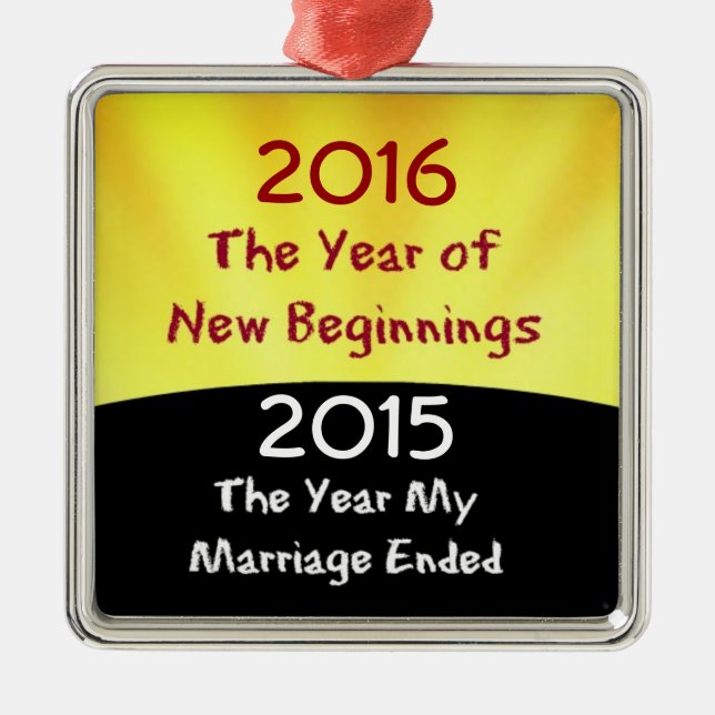 Ornamento De Metal Celebrar o Divórcio (Frente)