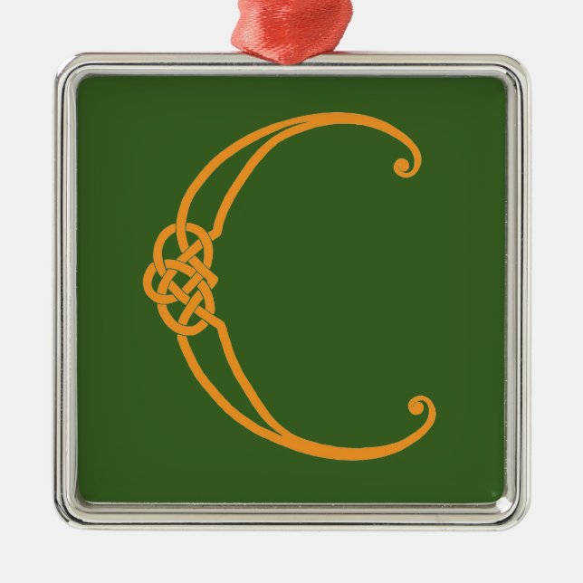 Ornamento De Metal Celta Inicial C (Frente)