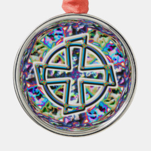 Ornamento De Metal Celtic Cross Ornament