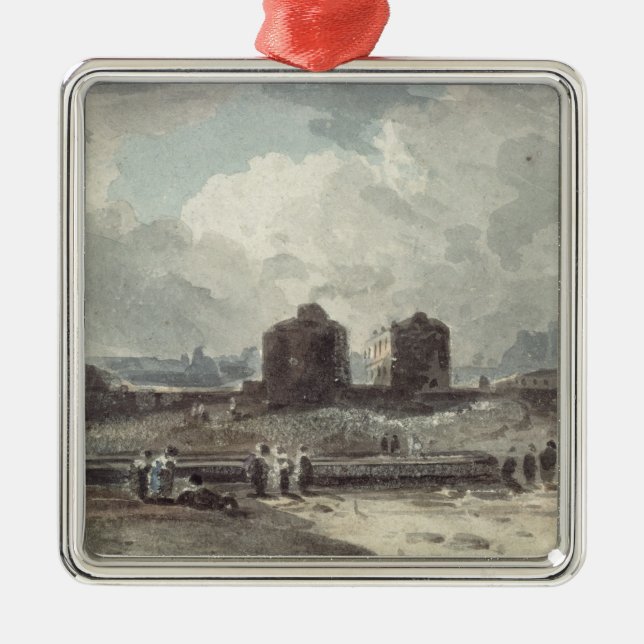 Ornamento De Metal Cena da costa (Frente)