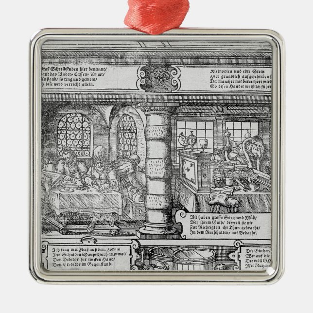 Ornamento De Metal Cena da operação bancária (Frente)