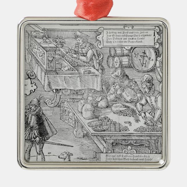 Ornamento De Metal Cena da operação bancária (Frente)