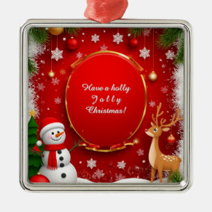 Ornamento De Metal Cena de Férias de Natal