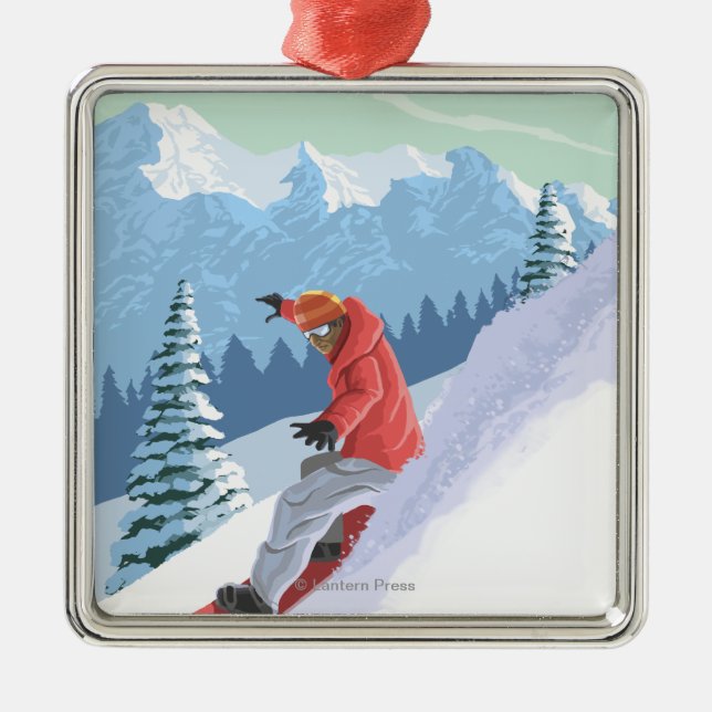 Ornamento De Metal Cena de VermontSnowboarder (Frente)
