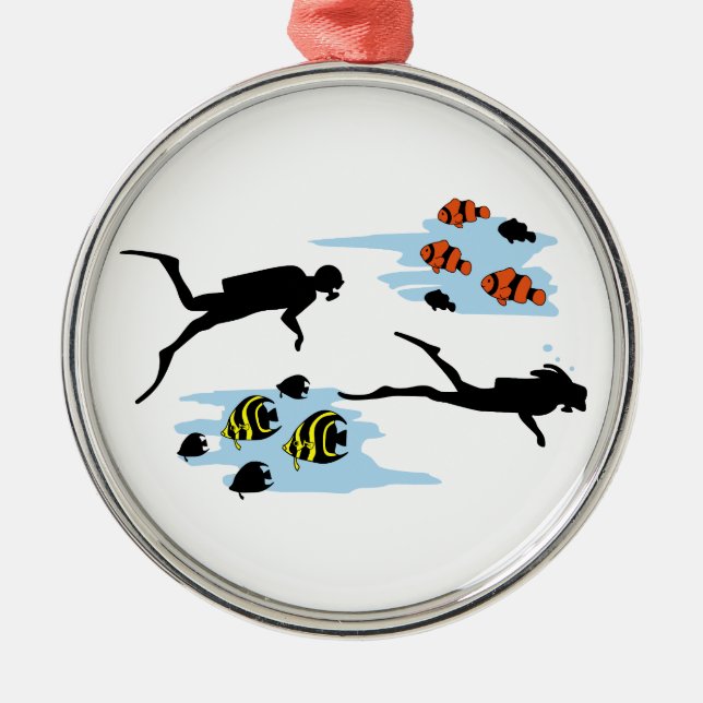 Ornamento De Metal Cena do mergulho autónomo (Frente)