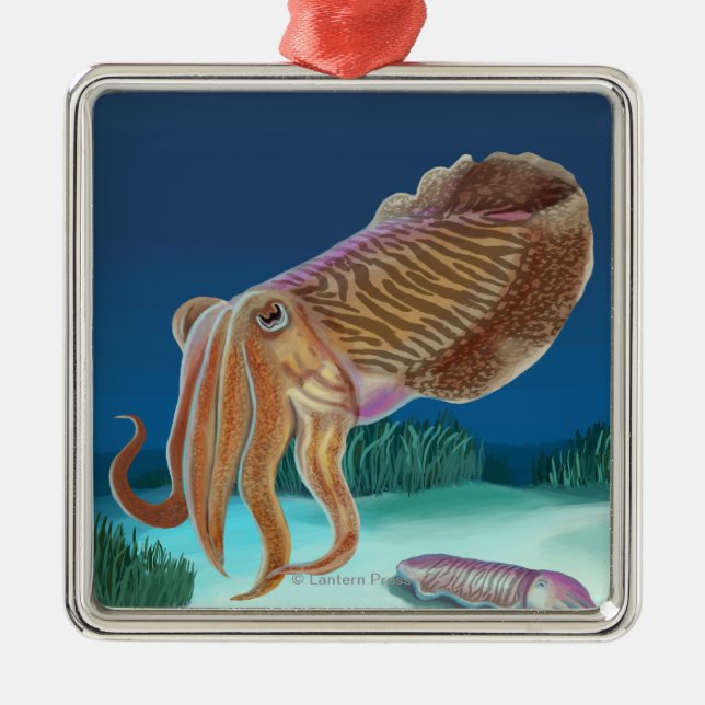 Ornamento De Metal Cena nova de HampshireCuttlefish (Frente)