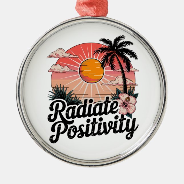 Ornamento De Metal Cena Positiva Sunny (Frente)