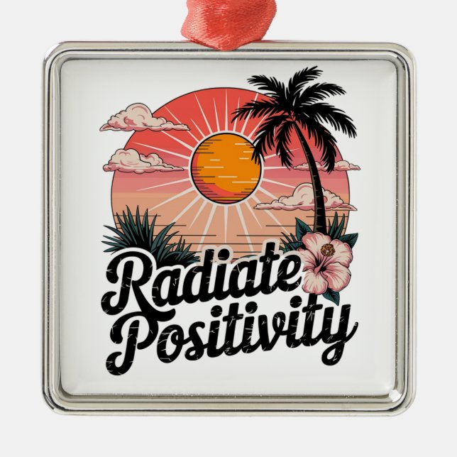 Ornamento De Metal Cena Positiva Sunny (Frente)