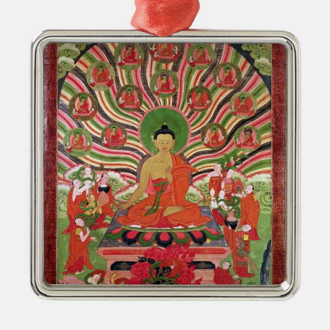 Ornamento De Metal Cenas da vida de Buddha (Frente)