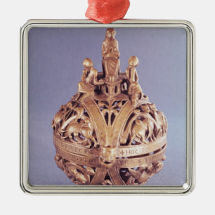 Ornamento De Metal Censer superado por um anjo