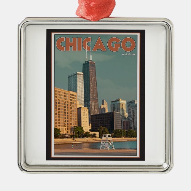 Ornamento De Metal Centro de Chicago - de John Hancock (Frente)