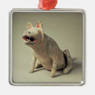 Ornamento De Metal Cerâmica chinesa adiantada cão assentado, túmul