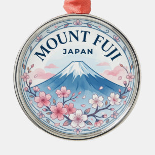 Ornamento De Metal Cerejeiras do Monte Fuji (Fujisan) Japão