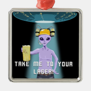 Ornamento De Metal Cerveja do amor dos aliens demasiado!