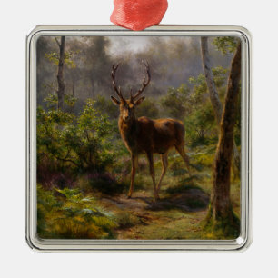Ornamento De Metal Cervo (Veado Macho) nos Bosques (por Rosa Bonheur)