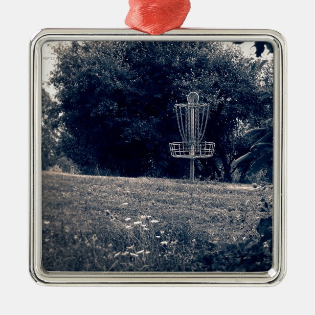 Ornamento De Metal Cesta de Golfe de Disco Frisbee (Frente)