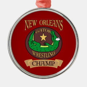 Ornamento De Metal Champ do Gator Fest Alligator New Orleans