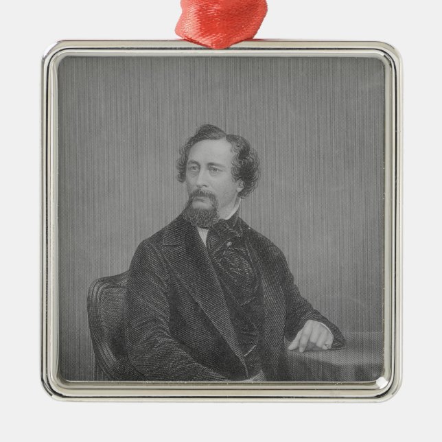 Ornamento De Metal Charles John Huffam Dickens (Frente)