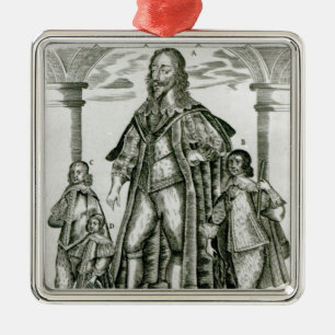Ornamento De Metal Charles mim com suas crianças