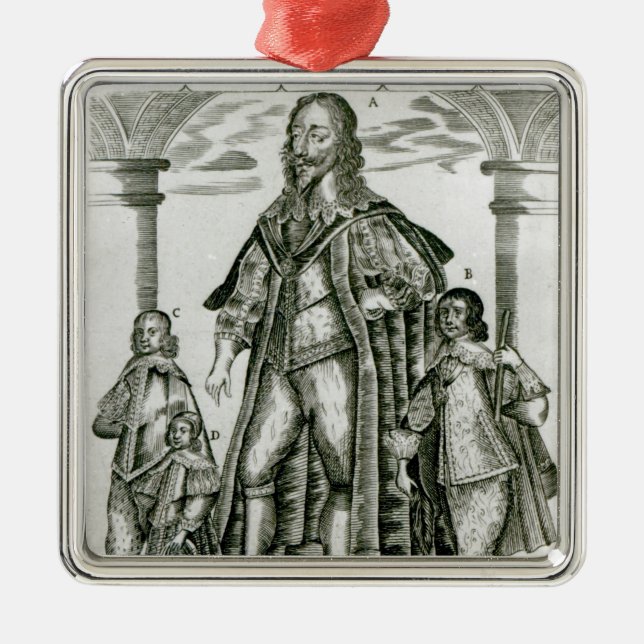Ornamento De Metal Charles mim com suas crianças (Frente)
