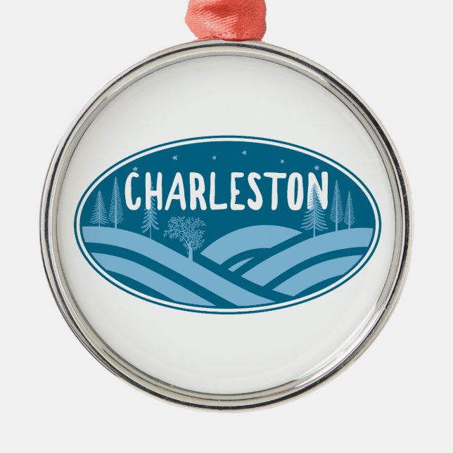 Ornamento De Metal Charleston West Virginia Outdoors (Frente)