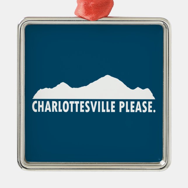 Ornamento De Metal Charlottesville Por Favor (Frente)
