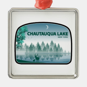 Ornamento De Metal Chautauqua Lake New York Deer