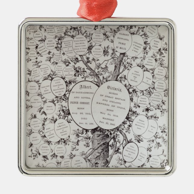 Ornamento De Metal Chave à árvore genealógica (Frente)