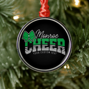 Ornamento De Metal Cheerleader de atleta da Escola de NOME ADD da Equ