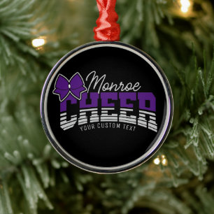 Ornamento De Metal Cheerleader de atleta da Escola de NOME ADD da Equ
