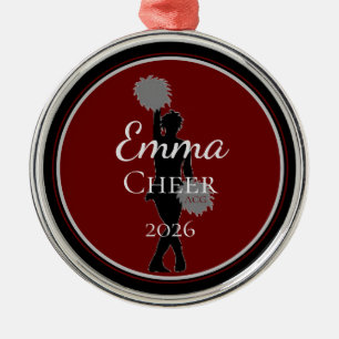 Ornamento De Metal Cheerleader de Encomenda Cheer