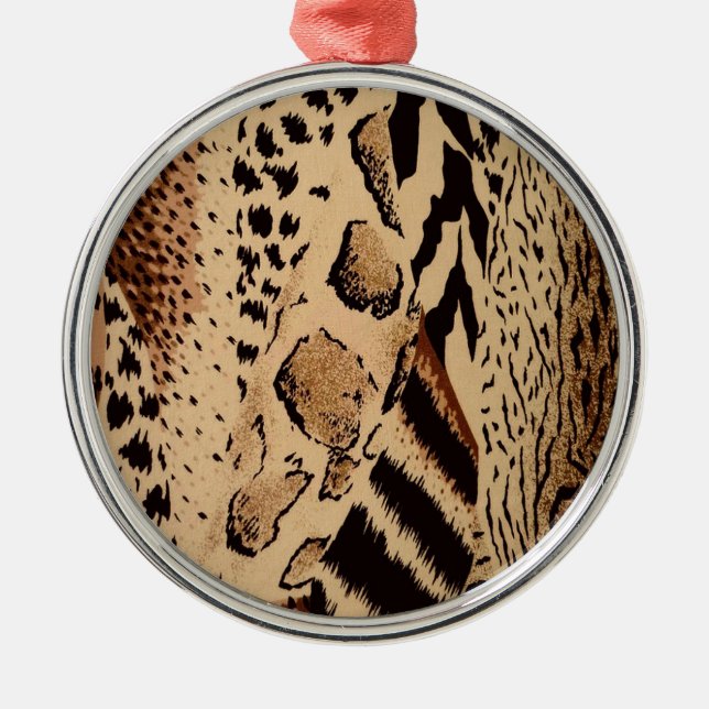 Ornamento De Metal Cheetah Pattern (Frente)