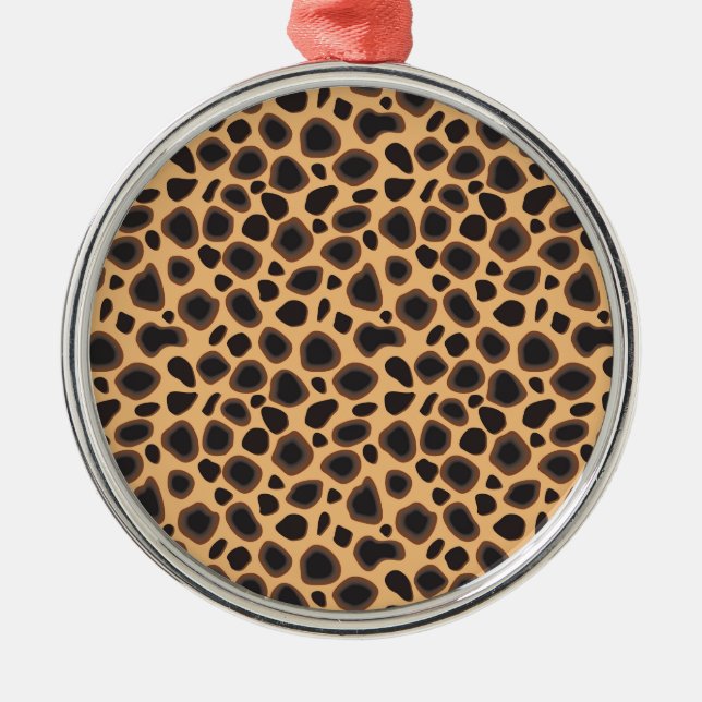 Ornamento De Metal Cheetah Pattern (Frente)