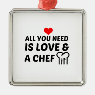 ORNAMENTO DE METAL CHEF E AMOR É TUDO O QUE PRECISAS