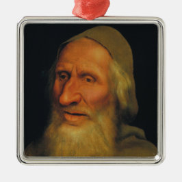 Ornamento De Metal Chefe de um Velho (por Quentin Metsys)