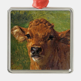 Ornamento De Metal Chefe de um Vitelo (por Rosa Bonheur)