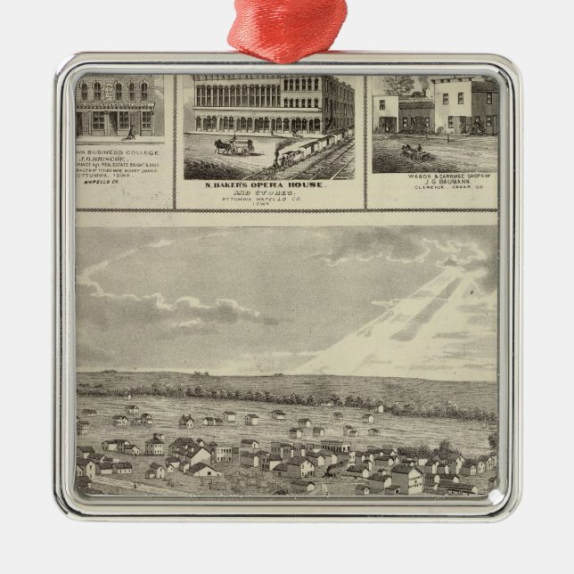 Ornamento De Metal Cherokee, Iowa, 1875 negócios em Centerville (Frente)