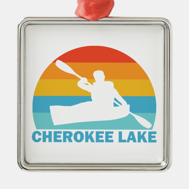 Ornamento De Metal Cherokee Lake Tennessee Kayak (Frente)