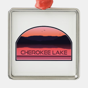 Ornamento De Metal Cherokee Lake Tennessee Red Sunrise