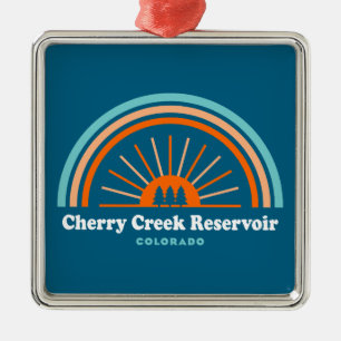 Ornamento De Metal Cherry Creek Reservoir Colorado Rainbow