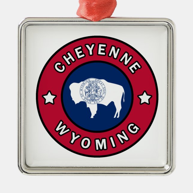 Ornamento De Metal Cheyenne Wyoming (Frente)