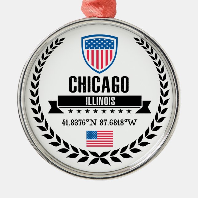 Ornamento De Metal Chicago (Frente)
